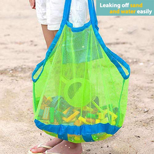 2 Packs Mesh Beach Bag, Extra Large Beach Bag Tote Bag For Holding Beach Toys Children’s Toys Towels Picnic Market Grocery Beach Tote Bag Kids Sea Shell Bag Toys Organizer (Xl & S) #TOP5