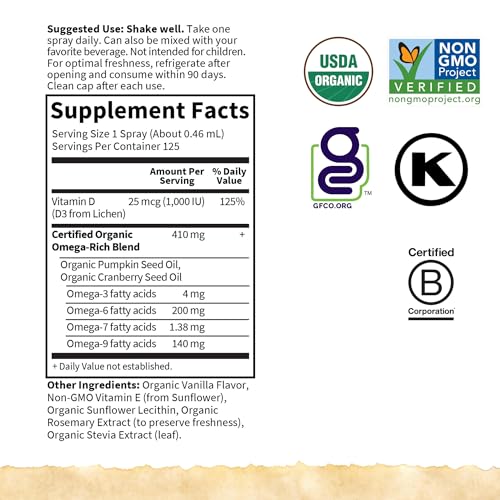 image for Garden of Life Organics Vegan Vitamin D3 for Women and Men, Liquid 100