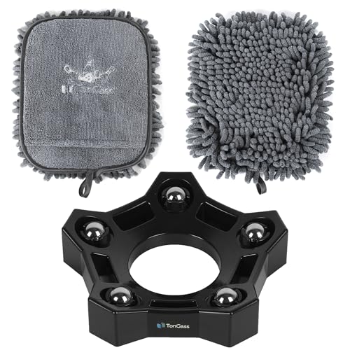 TonGass Bowling Rotating Ball Cup Stand with Cleaning Shammy Towel