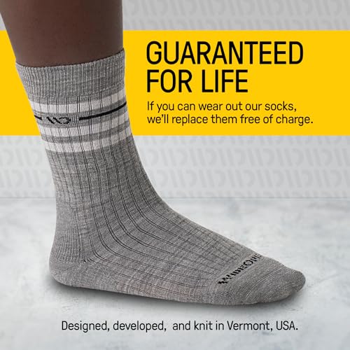 Wide Open Crew Men's Merino Wool Socks, Vintage Stripe Everyday Wide for Wide Feet4