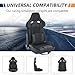 Universal Sim Racing Seat with Adjustable Lock Slide, PVC Bucket Race Seat with 8 Support Feet, Reclinable Sport Car Seats with Reinforced Frame & Soft Foam Cushion (Black)