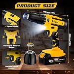 20V Cordless Drill Set, 21+1 Torque, Electric Power Drill Cordless, Yellow | Electric Screwdriver with 1300mAh Battery and 2A Charger, 23pcs Drill Bit Set with LED Light for DIY Projects