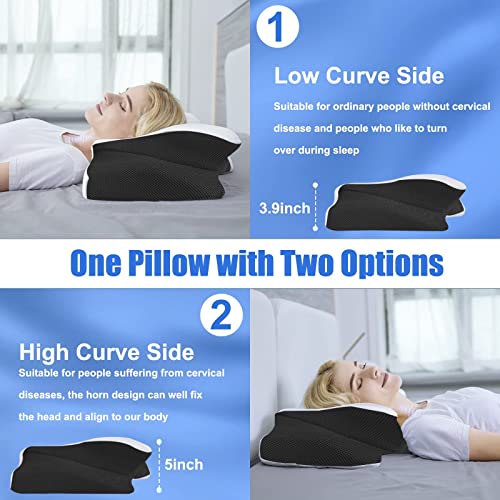 Homca Cervical Pillow Memory Foam Pillow, 2 In 1 Contoured Orthopedic Pillow For Neck And Shoulder Pain Relief, Ergonomic Neck Pillows For Side Back Stomach Sleepers #TOP4