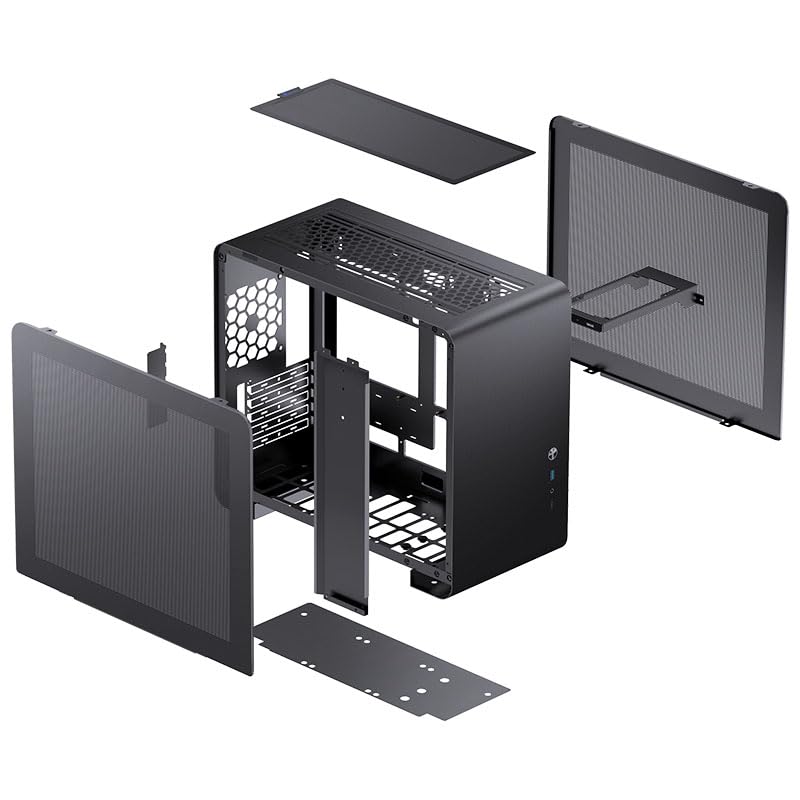 Jonsbo U4 Mini Mesh PC-Gehäuse Schwarz – Micro-ATX Case mit Mesh-Seitenteil, Platz für GPUs bis 420 mm, ATX-Netzteile bis 200 mm, luftdurchlässiges Design für Starke Builds