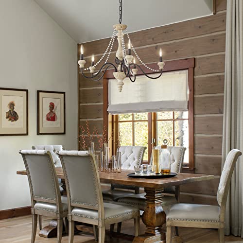 Ziralio 5-Light French Country Chandelier Vintage Rustic Chandelier With Glass Bead For Kitchen Island Dining Room Living Room,28In #TOP1