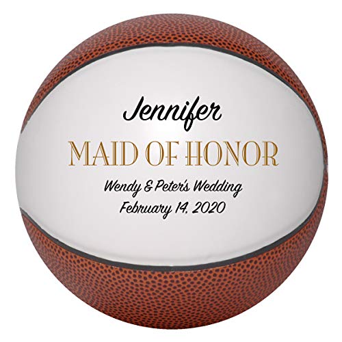 Product Image of the Personalized Custom Basketball Wedding Gift, Groomsman, Best Man, Bridesmaid, Ring Bearer Keepsake Gift (Maid of Honor)