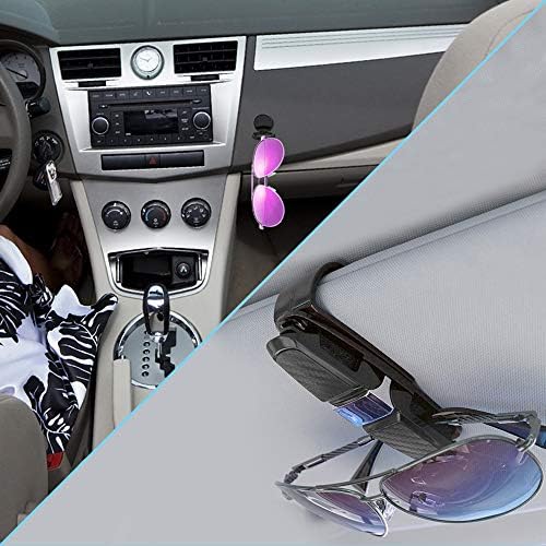 2 Pack Sunglass Holder for Car, FineGood Glasses Holders for Car Visor Eyeglasses Visor Clip Mount