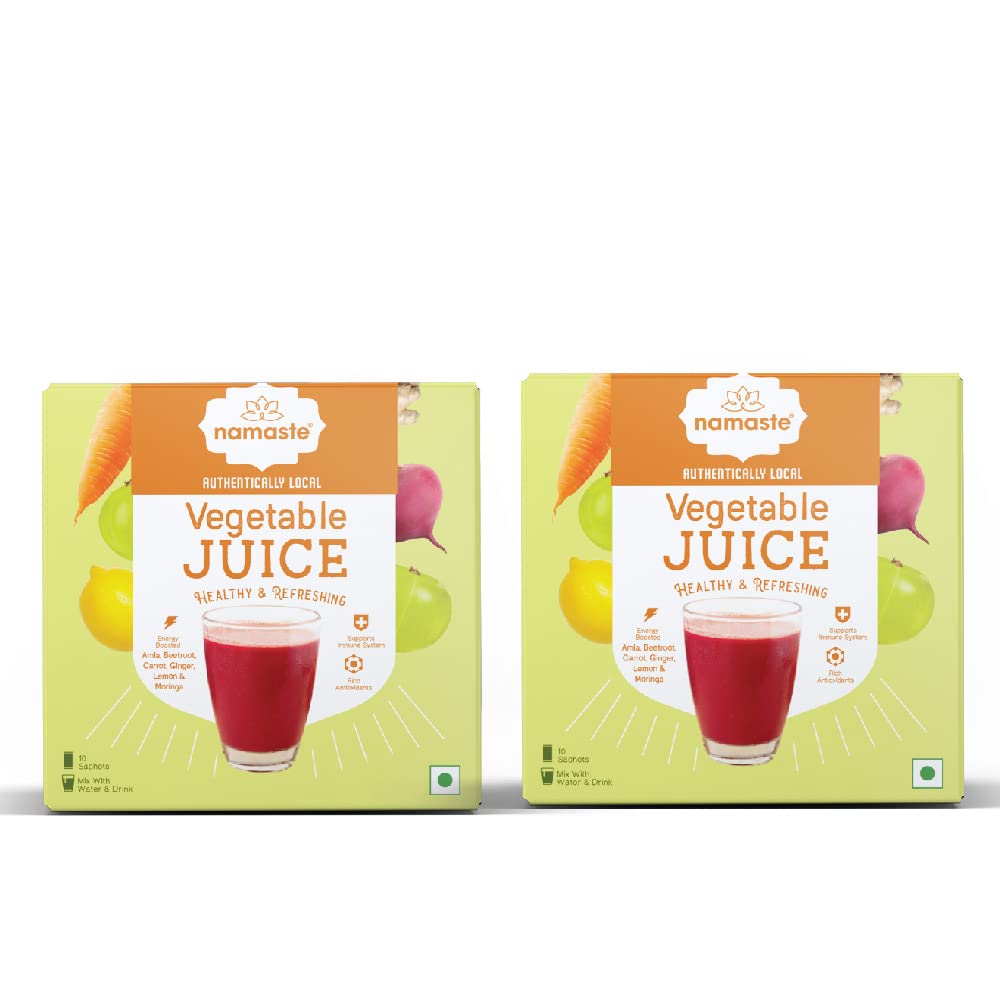 Namaste Chai Healthy Vegetable Juice Premix, 20 Readymade Powder Sachets, Pack of 2 (25gm x 20 Sachets) (B0BXKXHJ8H) Amazon Price History, Amazon Price Tracker