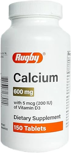 Rugby Calcio 600mg con 5mcg de Vitamina D3 150 Tabletas