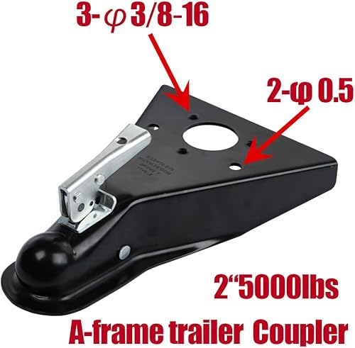 Miniatura 19 de NBJINGYI Acoplador de marco A clase III de 2 pulgadas, capacidad de 7,000 libras, cabezal forjado resistente, recubrimiento en polvo, cierre rápido