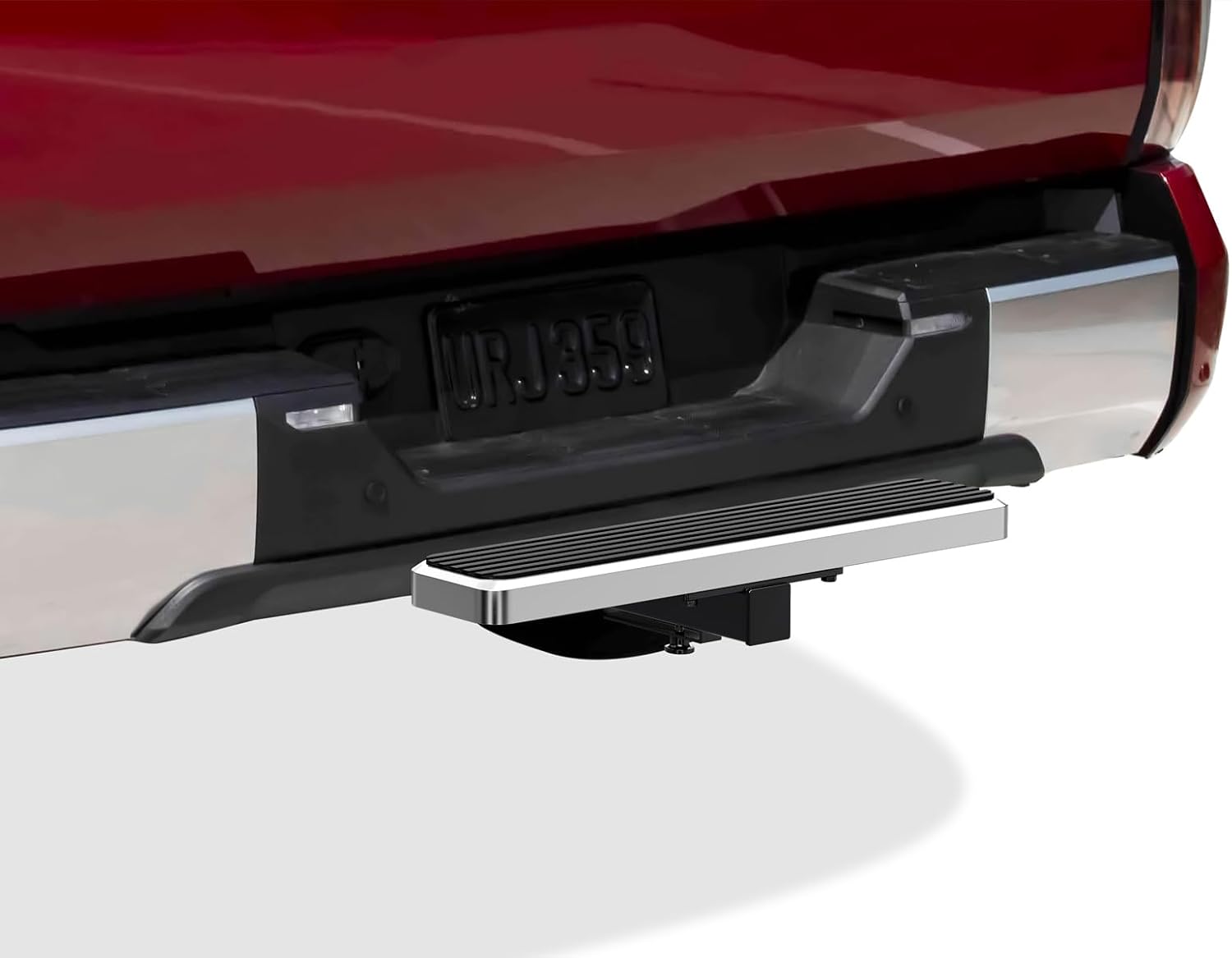 APS iStep Silver 26in Rear Hitch Step Class 3 & 4 & 5 Receiver Tube (Hitch Step Roof Rack Bumper Guard Protector)