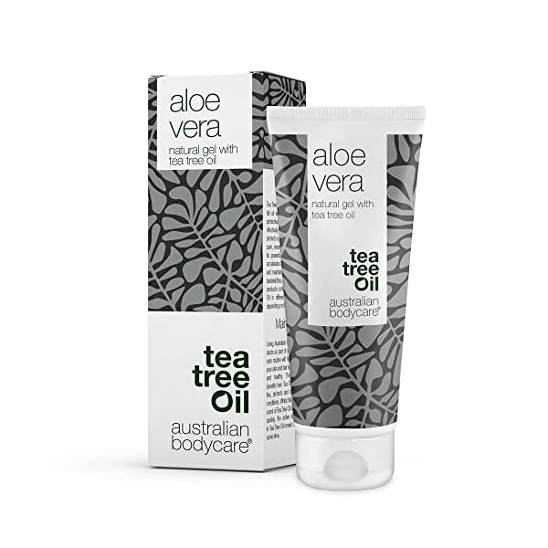 100% Vegan Bio Aloe Vera Gel 100 ml | Aloe Vera After Sun Balsam | Natürliches Aloe Vera & Teebaumöl | Kühlend…