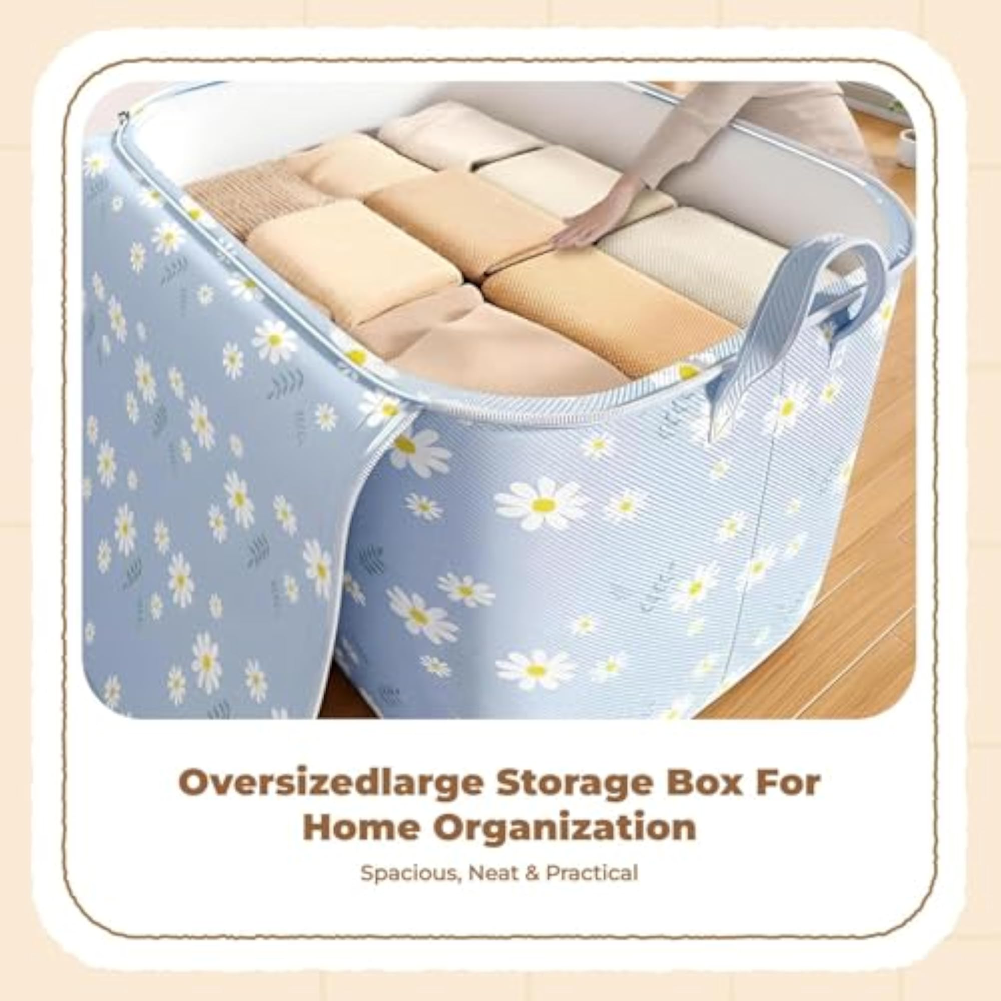 Large Clothes Storage Bag, Sturdy Moving Tote Organizer