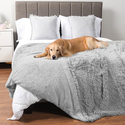 PetAmi Waterproof Dog Blanket for Couch Bed Protector Pet, 90x90 Light Grey by PetAmi - Used condition - US$41.04