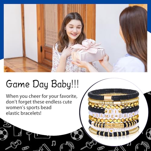 image for LUYI 9 Pack Game Day Bracelets for Women Football Bracelets Stackable 