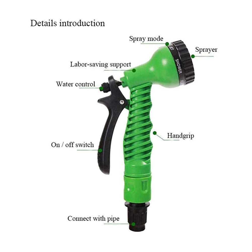 Gartenschlauch expandierbarer Flexibler magischer Schlauch mit 7 Funktion Sprühdüse 45m erweitert Wasser Schlauchrohre Schnellverbinder Leichtgewicht für Auto-Gartenwäsche (Color : 150ft)