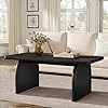 Tribesigns Rectangle Coffee Table, 47-Inch Wood Rectangular Living Room Table, Farmhouse Accent Center Low Cocktail Tea Table with Sturdy Base & Rounded Corners, Easy Assembly (Black)