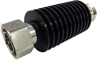 SA4D251-30 30 dB Fixed Attenuator 7/16 Male (Plug) to 7/16 Female (Jack) Up to 4 GHz Rated to 25 Watts, Brass Nickel Body, 1.25 VSWR