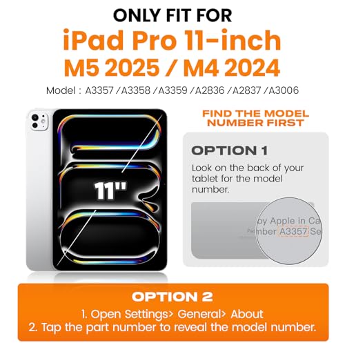 SEYMAC stock Case for iPad Pro 11 inch 2025/2024 (M5/M4), Full-body Shockproof Case with Screen Protector, 360° Rotating Stand/Hand Strap, Pencil Holder & Shoulder Strap for iPad Pro 11 M5/M4, Black - Image 7