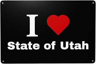 I love State of Utah Tin Signs 8x12 Inch Funny Vintage Metal Sign Man Cave Decor Garage Wall Decor