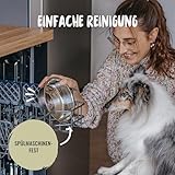 Rudelkönig Hundenapf Edelstahl - 2er Pack - 1750ml Napfset - Rutschfester Fressnapf Hund - Spülmaschinenfester Futternapf Hund - Hundenapf Grosse Hunde