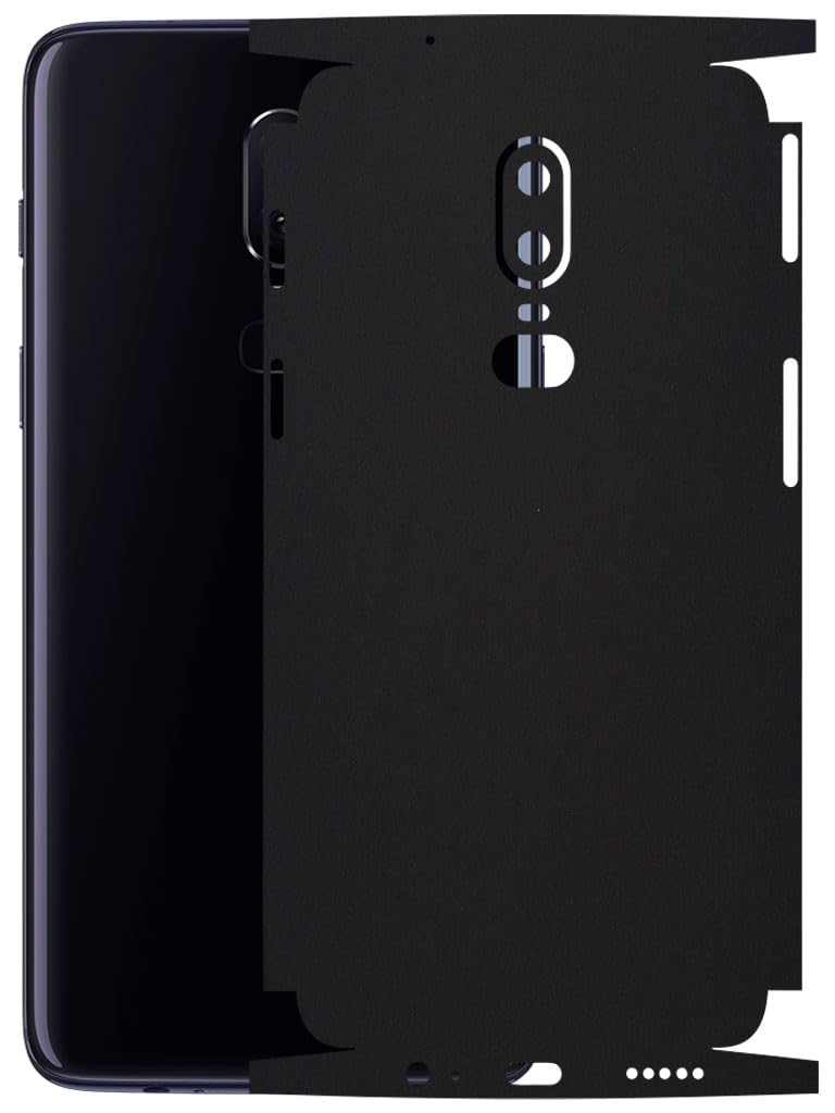 atodds - full body back screen guard protector film - lamination wrap skin sticker for oneplus 6 | scratchproof matte finish (design - matte black)