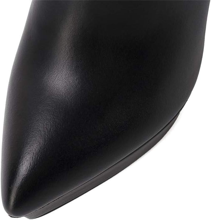 TinaCus Women's Genuine Leather Pointed Toe Platform Handmade Back Zip Stiletto High Heel Stylish Ankle Boots