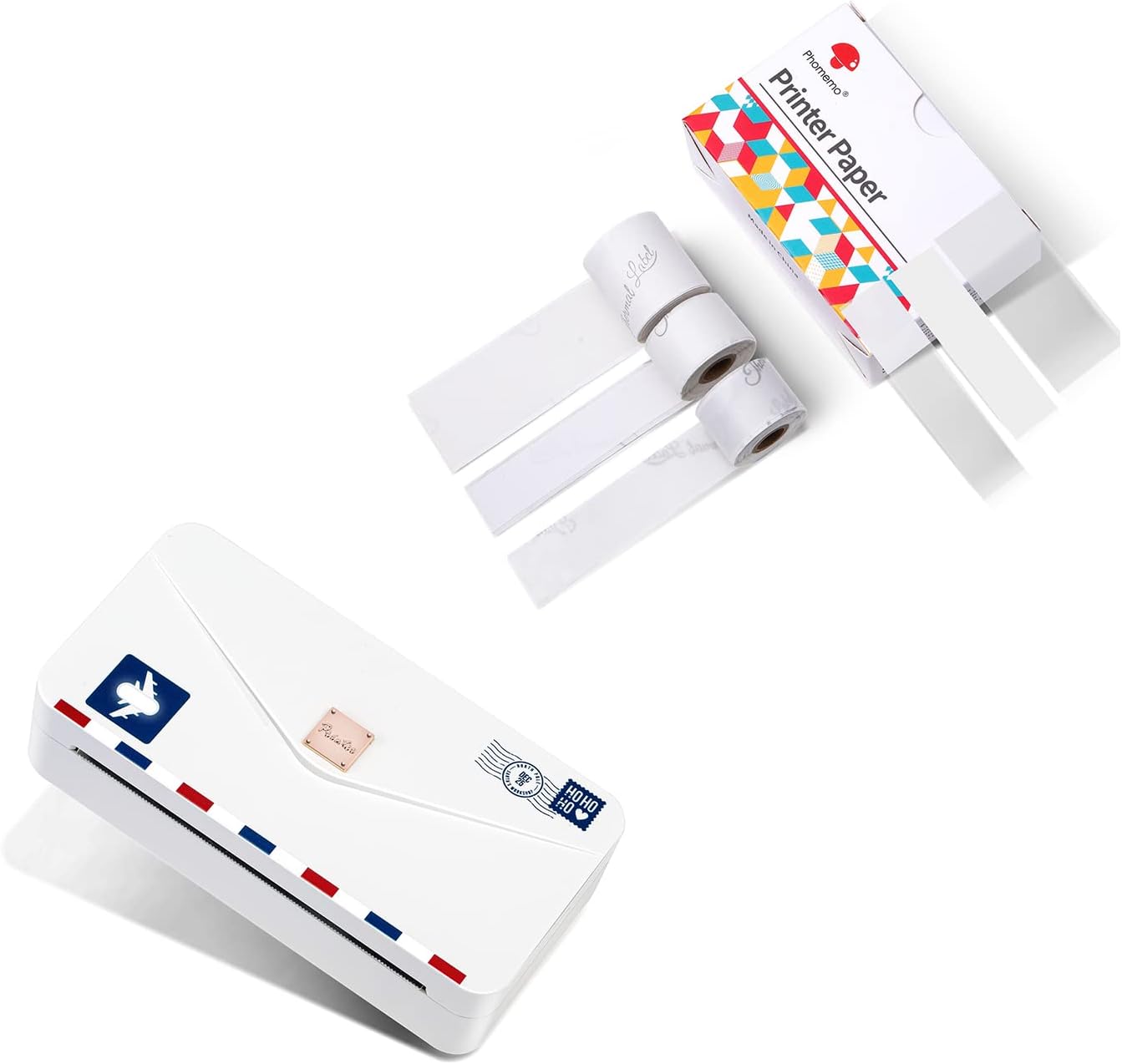 Phomemo M04AS Mini Printer with 15/25mm White/Transparent/semi-Transparent Adhesive Paper Bundle