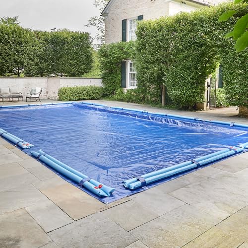 Doheny’s Commercial-Grade Solid 16 Year Winter Pool Cover for Inground Pools – 16' x 32' – Includes Heavy-Duty Water Bag Loops Every 4 Ft to Prevent Water Bag Roll Away
