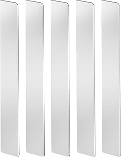 Metal Strips Stainless Steel Finishing Sheet Metal Gap Filler Trim Strip 12"x 1"x 0.02" Metal Shim Stock for DIY Craft Kitchen Stovetop 5 Pcs
