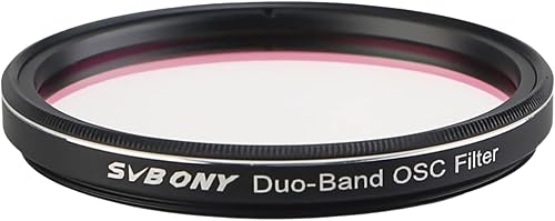 SVBONY SV220 Telescope Filter, 2 inches Dual-Band Nebula Filter, H-Alpha and O-III Narrowband Filter for One-Shot Color Cameras, Light Pollution Filter for Astrophotography