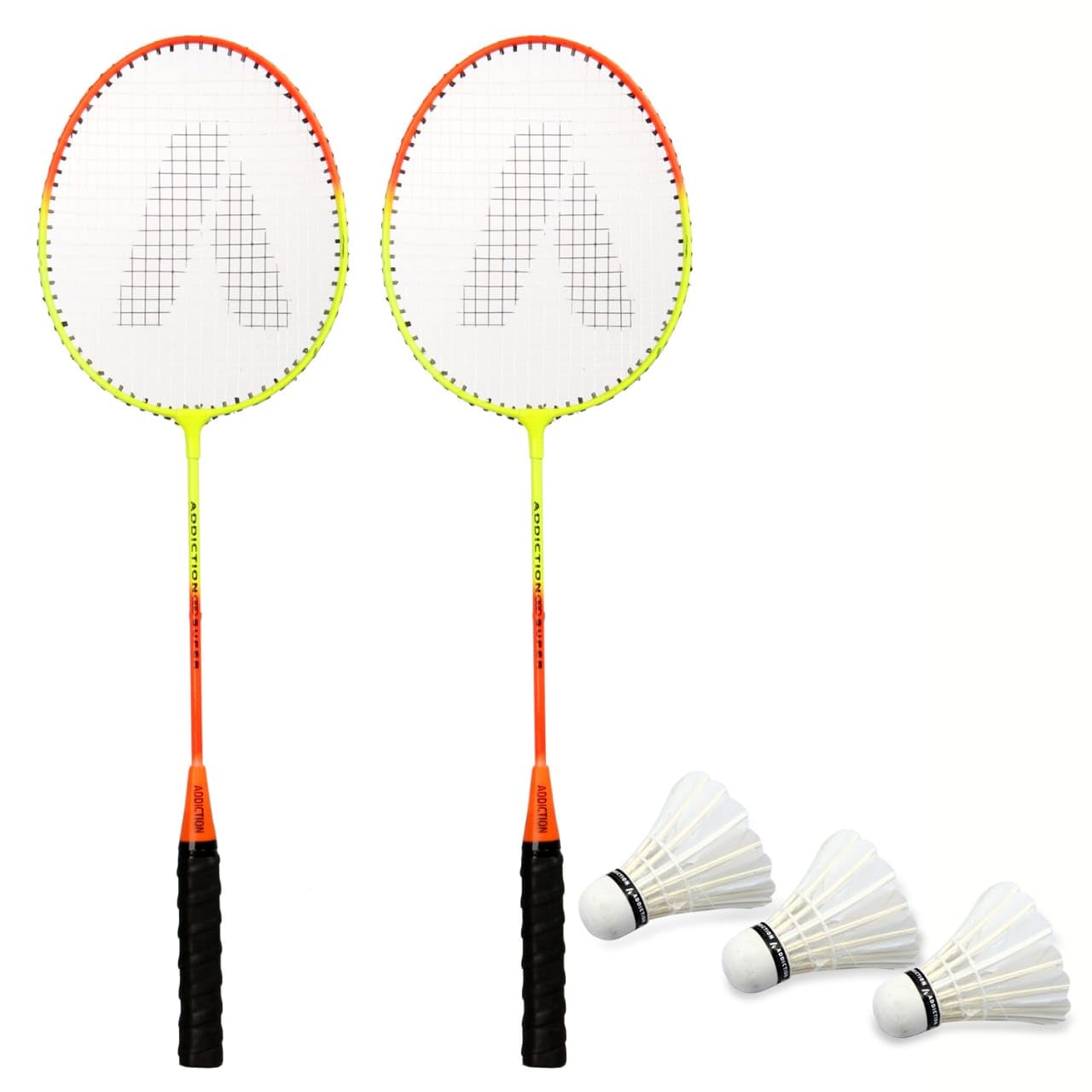 Addiction Multicolor Badminton Set with shutlles 3 Pieces