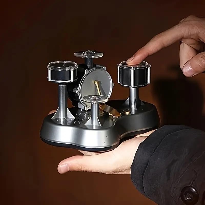 Mini Black Portable Finger Drum Kit - Touch Control Stress-Relieving Musical - Ideal Gift for Valentine's Day, Birthday, & Christmas