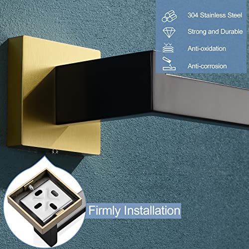Image of TQKAG Black and Gold Bathroom Accessories, Toilet Paper Holder Wall Mount