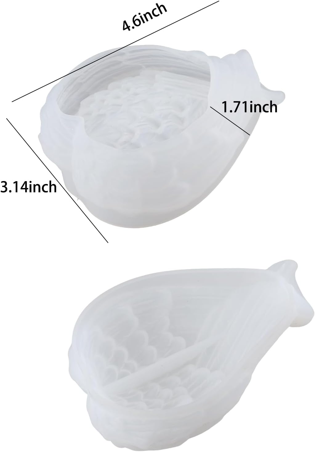 2 Pcs 3D Wing Bowl Resin Mold, Resin Container Tray Silicone Molds for Resin, Candle Vessel Silicone Mold, Epoxy Molds for DIY Jewelry Trinket Box Candle Holder Home Decoration