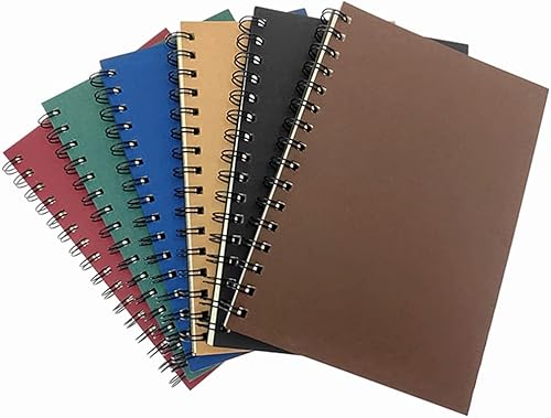 Miniatura 10 de ALIMITOPIA Cuaderno en espiral, papel kraft grueso con rayas universitarias, tapa dura, bloc de notas, agenda de notas, cuaderno de bocetos para