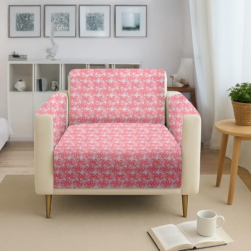 Image of Amazon Basics Printed Quilted Reversible Sofa Topper | 1 Seater | 175Cm X 60Cm | 325 GSM | Color - Pink, Polyester Blend