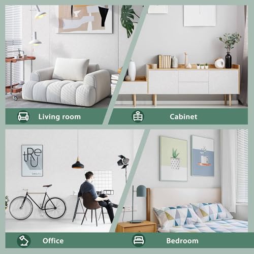 Abyssaly White Silk Wallpaper Embossed Self Adhesive Peel and Stick Wallpaper Removable Kitchen Vinyl White Cabinet Furniture Shelf Paper Textured Contact Paper 15.7" X 590.5"