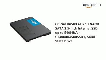 Amazon.in: Buy Crucial BX500 4TB 3D NAND SATA 2.5-Inch Internal