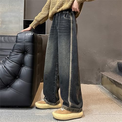 Girl's Vintage Wide Leg Baggy Jeans Kids Loose Fit Denim Pants with Pockets 2025 Tween Trendy Dance Hip Hop Skater Streetwear3