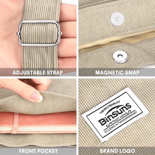 Image of Corduroy Tote Bag for Women Small Satchel Bag Mini Tote Bag Aesthetic Crossbody Handbag - School Work Travel Shopping