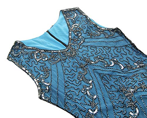 Image of Women Evening Maxi Long Dress 1920s Sequin Mermaid Hem Wedding Prom Gown Costume w / 20s Gatsby Accessories Set