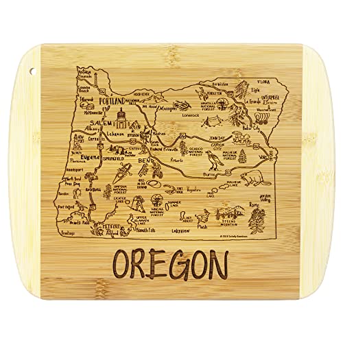 Image of Totally Bamboo A Slice of Life Oregon Engraved Map Cutting Board