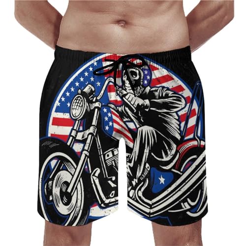 Shorts de bain homme moto squelette à séchage rapide pour un confort durable