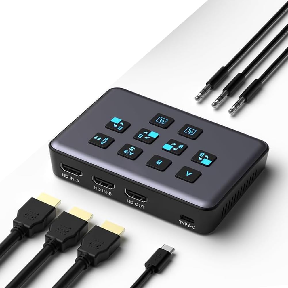 Tarjeta de captura externa compatible de doble canal, tarjeta de captura de audio y vídeo para cámara externa Stream 1080P/60fps