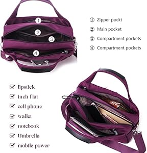 Travistar Handtas voor dames, schoudertas, middelgroot, crossbody tas