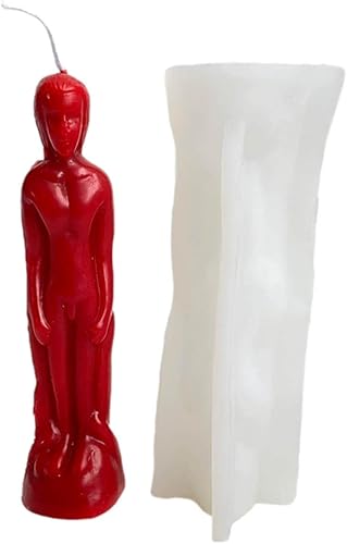 Molde para hacer velas con forma de hombre, molde de arte de silicona con figura femenina y masculina, suministros de fabricación de moldes de jabón