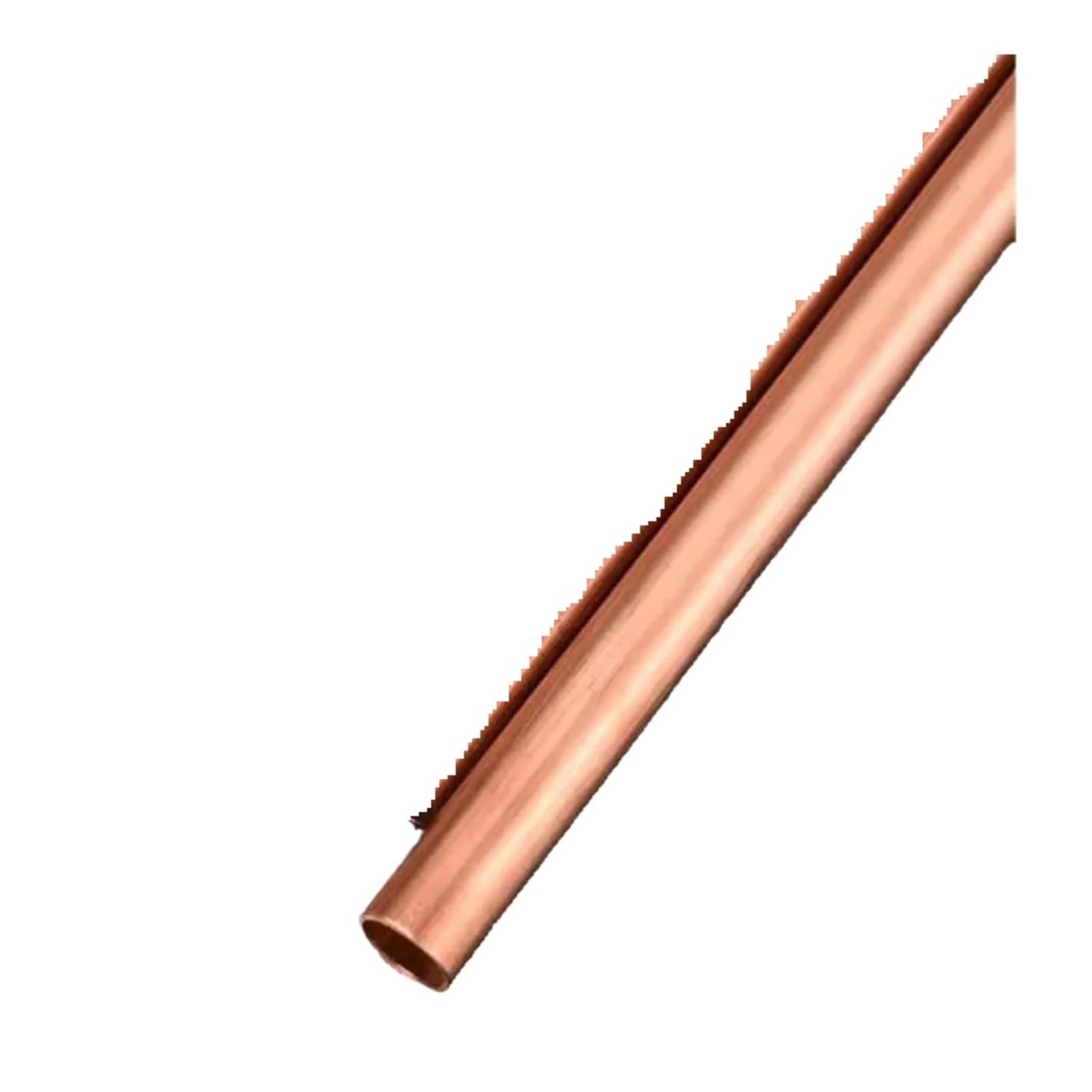 Tubo de cobre T2 OD27 diámetro exterior de 27 mm de grosor de pared de 1,5 mm, tubo de cobre hueco capilar para fontanería, HVAC y proyectos de bricolaje, 500 mm de longitud