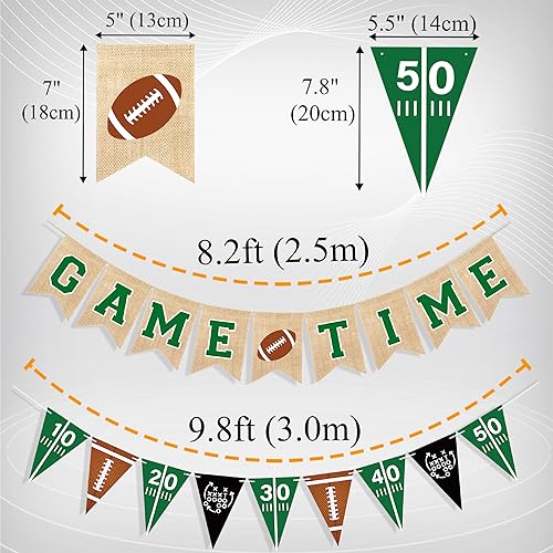 Uniwish Game Time Burlap Banner Football Party Decorations Sports Football Theme Baby Shower Birthday Party Favors Indoor Outdoor Home Decor - Image 4