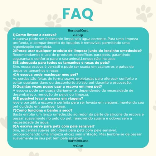 Escova Removedor de Pelos 4 em 1 para Pets - Rasqueadeira, Banho a Seco e Massageador para Cachorros